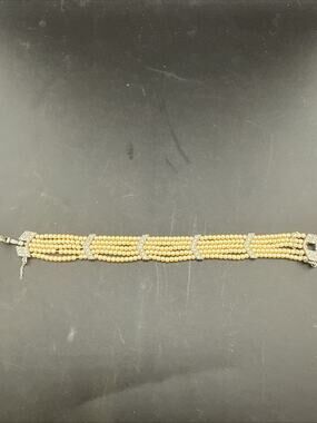 Ciner Vintage Faux Pearl Silver Tone Bracelet